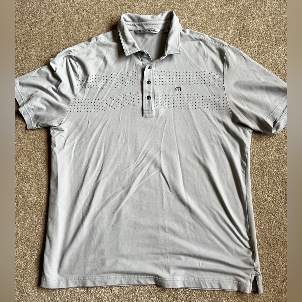Travis Mathew Light Gray Polo Shirt